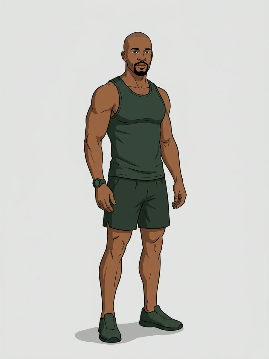 The Runner as a flat cartoon, same stance
