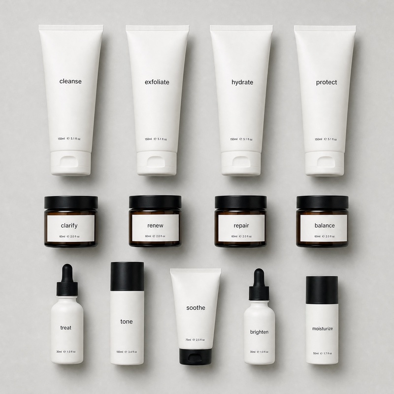 A skincare line as a design deliverable., made with GPT Image 2